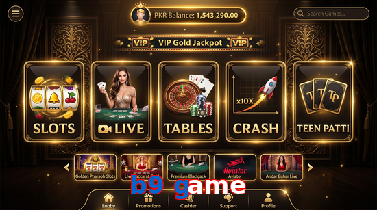 Main screen of B9 Game casino page for PK players