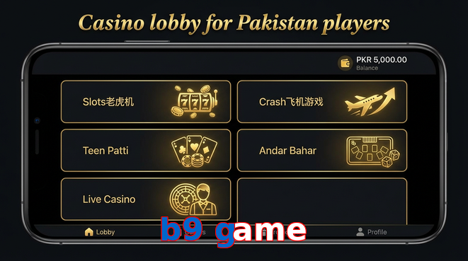 Lobby view of B9 Game for Pakistan users